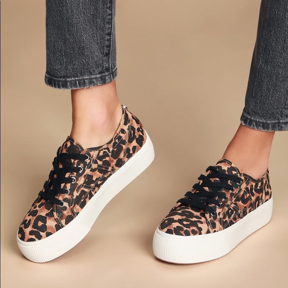 Steve Madden Cheetah Print Platform Sneakers